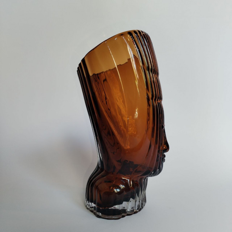 VASE BROWN GLASS